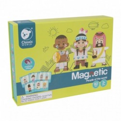 CLASSIC WORLD Puzzle Magnetic Board People from All over the World 60 pcs.