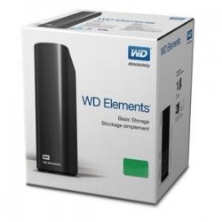 External HDD WESTERN DIGITAL Elements Desktop 8TB USB 3.0 Drives 1 Black WDBWLG0080HBK-EESN