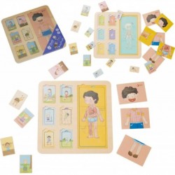 CLASSIC WORLD Educational Board Human Body Puzzle Building Blocks Puzzle for Children Match 19 pcs.