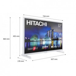 TV Set HITACHI 32" Smart/HD 1366x768 Wireless LAN White 32HE2300WE