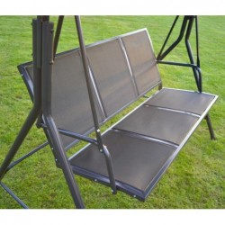 Garden swing 170x110x153 cm, 3-seat, black textile