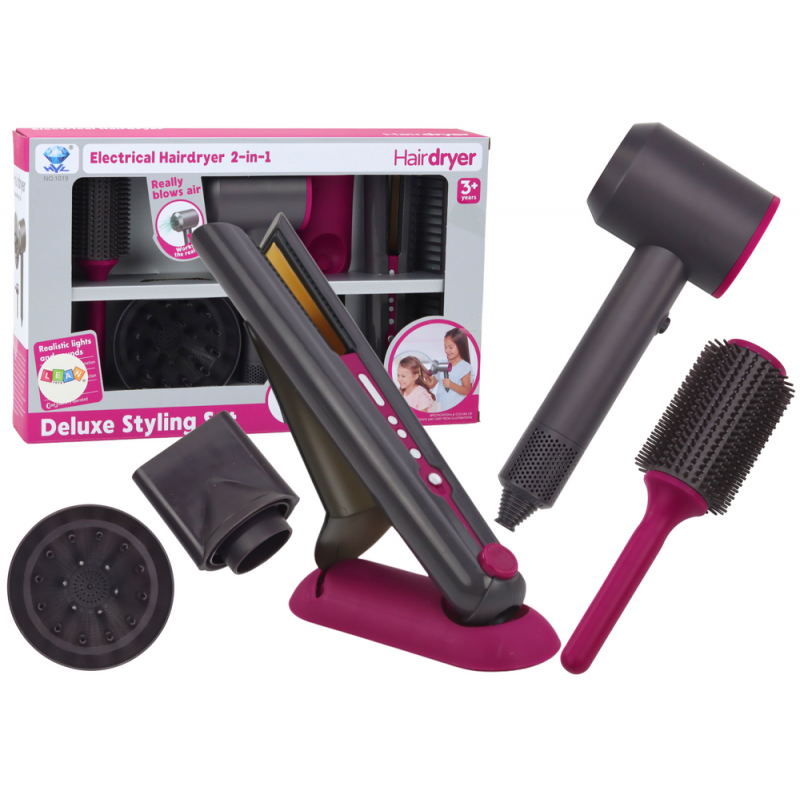 Hairdressing Set Dryer Straightener Brush Replaceable Tips