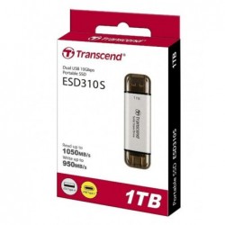 External SSD TRANSCEND ESD310 1TB USB-C USB 3D NAND Write speed 950 MBytes/sec Read speed 1050 MBytes/sec TS1TESD310S