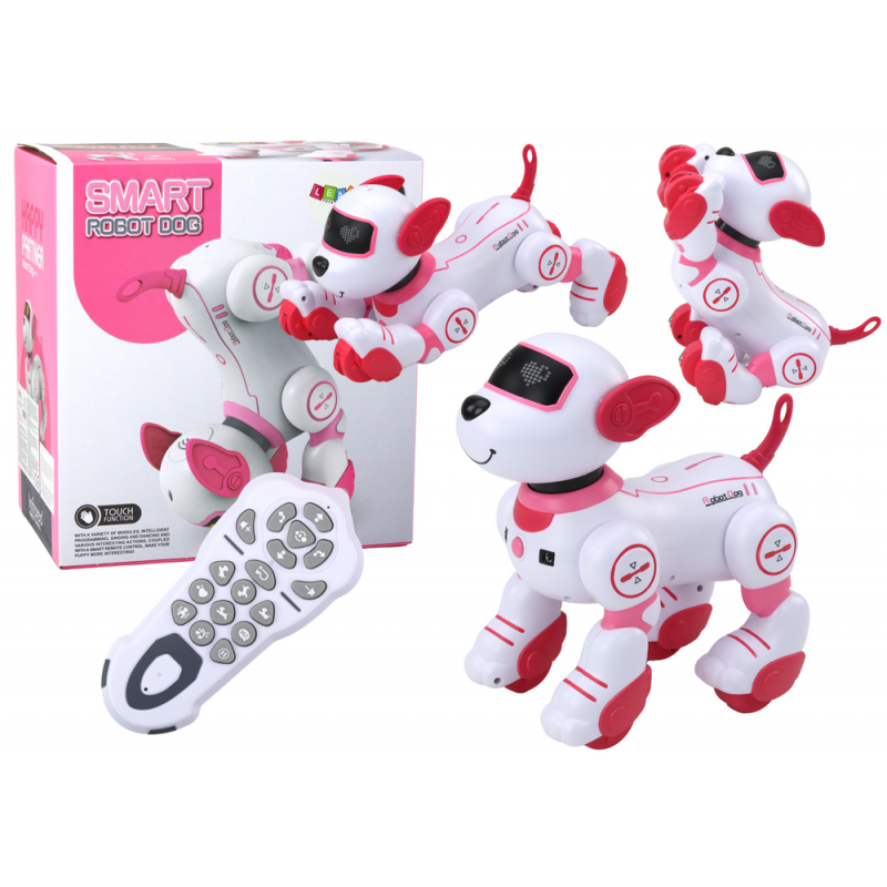 Remote Controlled Interactive Robot Dog Dancing Follows Commands Pink