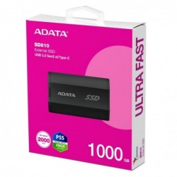 External SSD ADATA SD810 1TB USB-C Write speed 2000 MBytes/sec Read speed 2000 MBytes/sec SD810-1000G-CBK