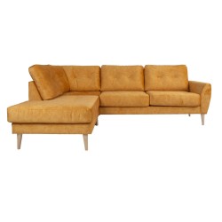 Corner sofa HEIVI LC, yellow velvet