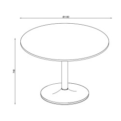 Söögilaud IBIZA D110x74cm, lauaplaat  MDF, värvus  valge, jalg  metall, värvus  valge