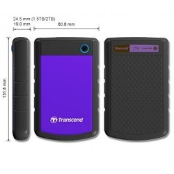 External HDD TRANSCEND StoreJet 2TB USB 3.0 Colour Purple TS2TSJ25H3P