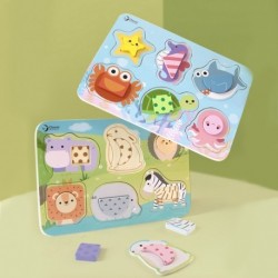 CLASSIC WORLD Puzzle Blocks Puzzle for Children Animals Match Learning Color Shapes 6 pcs.