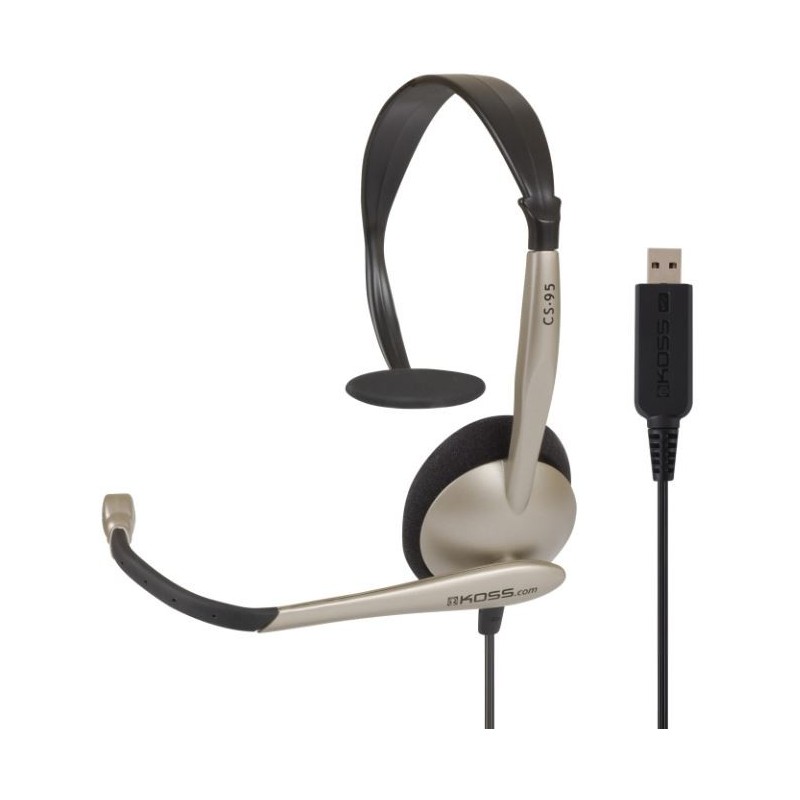 Koss CS95 USB Headphones Wired On-Ear Microphone Black/Gold