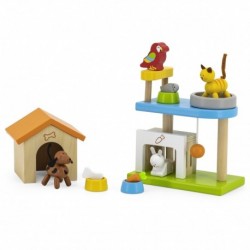VIGA Domestic Animals Wooden Playground Set