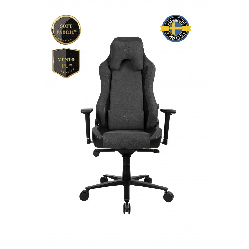 Arozzi Vernazza Vento Gaming Chair Vento Polyurethane Soft Fabric Metal Aluminium Dark Grey