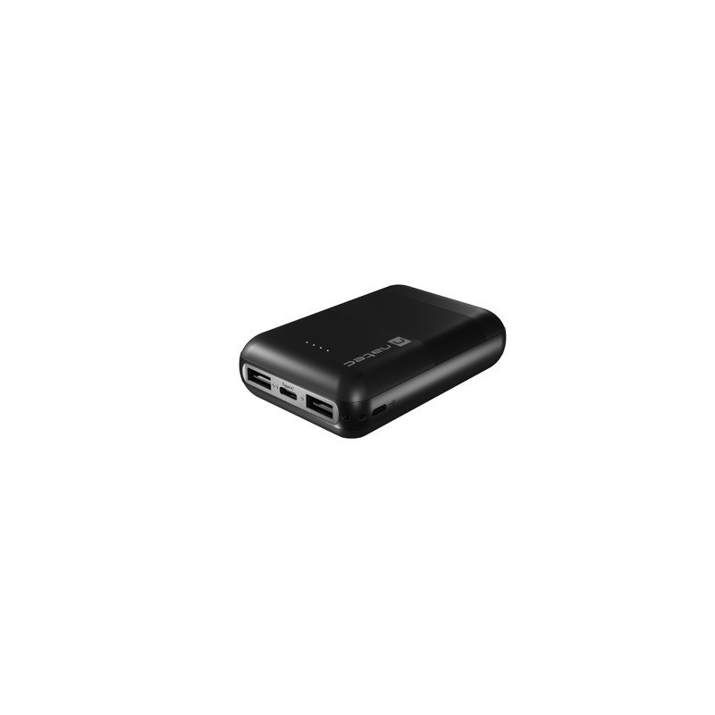 Natec Trevi Compact Power Bank 10000 mAh 1 x USB-C, 2 x USB A, 1x Micro USB Black