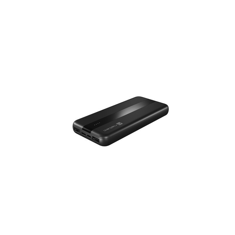 Natec Power Bank Trevi Slim 10000 mAh 1 x USB-C, 2 x USB A, 1x Micro USB Black