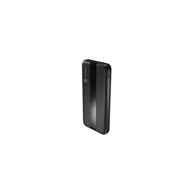Natec Power Bank Trevi Slim Q 10000 mAh 1 x USB-C, 2 x USB A, 1x Micro USB Black