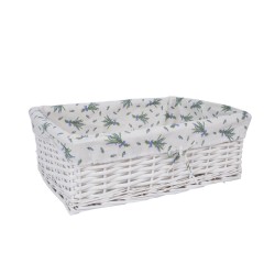 Basket MAX-3, 48x34xH16cm, weave, color  white, with fabric