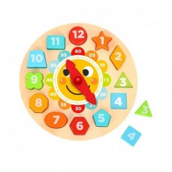 TOOKY TOY Clock Wooden Educational Toy Learning Time Shapes