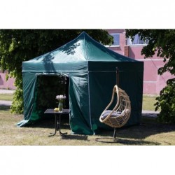 Pop Up Folding awning 3x3 m, with walls, Green, X series, aluminum (tent, pavilion, awning)