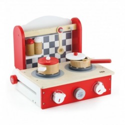 Viga Toys Wooden extendable kitchen with a cooking top
