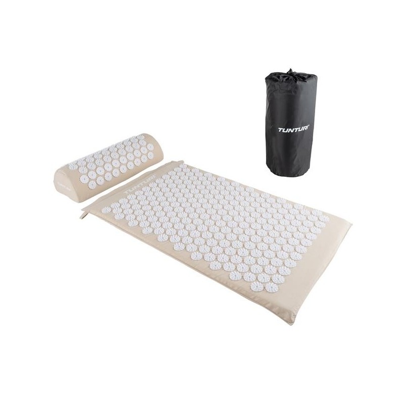 Tunturi Acupressure Mat And Pillow, Beige