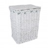 Laundry basket MAX-1, 45x33xH59cm, weave, color  white, with fabric