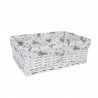 Basket MAX-4, 42x29xH14cm, weave, color  white, with fabric