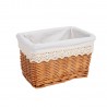 Basket MAX-5, 30x20xH18cm, weave, color  light brown, fabric with lace