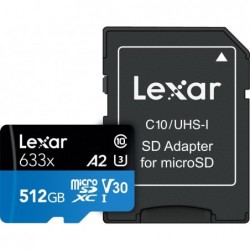 LEXAR MEMORY MICRO SDXC 512GB UHS-I/W/ADAPTER LSDMI512BB633A