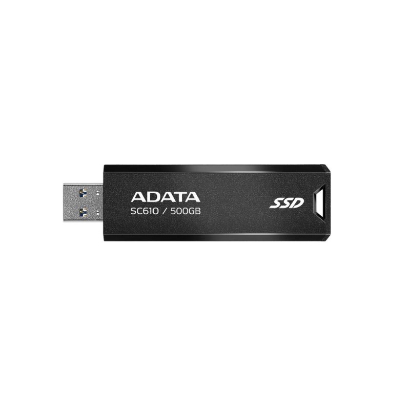 External SSD ADATA SC610 500GB USB 3.2 Write speed 500 MBytes/sec Read speed 550 MBytes/sec SC610-500G-CBK/RD