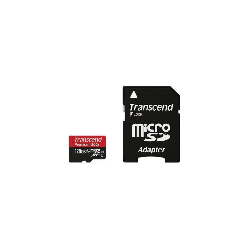 TRANSCEND MEMORY MICRO SDXC 128GB W/ADAP/UHS-I TS128GUSDU1