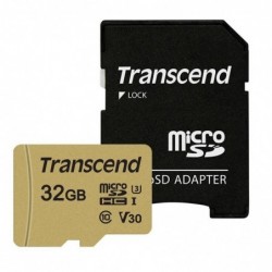 TRANSCEND MEMORY MICRO SDHC 32GB W/ADAPT/UHS-I TS32GUSD500S