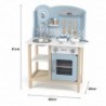 VIGA PolarB Wooden Kitchen with Silver - Blue Accessories