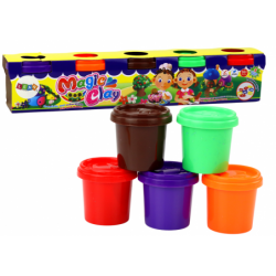 Set of Playdough in a Cup, 5 Pieces, Colorful Molds