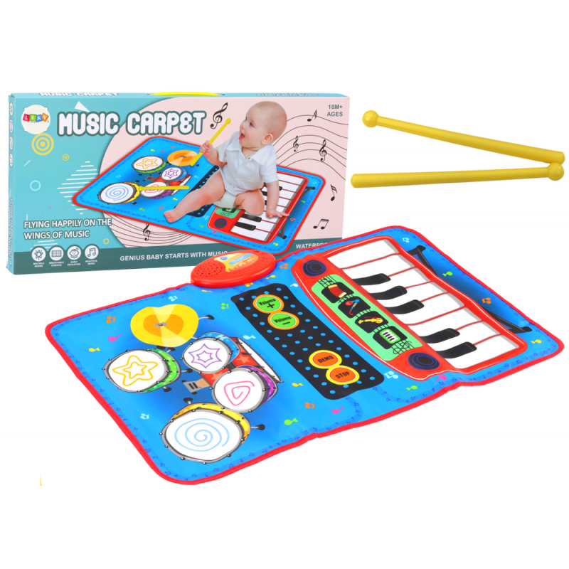 Music Mat 2in1 Interactive Drums Piano Sticks