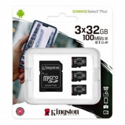 KINGSTON MEMORY MICRO SDHC 32GB UHS-I/3PACK SDCS2/32GB-3P1A