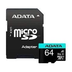 ADATA MEMORY MICRO SDXC 64GB W/ADAP./AUSDX64GUI3V30SA2-RA1