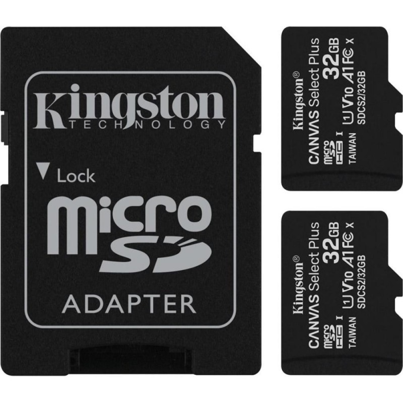 KINGSTON MEMORY MICRO SDHC 32GB UHS-I/2PACK SDCS2/32GB-2P1A