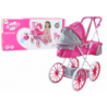 Doll Stroller Metal Bag Big Wheels Pink