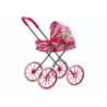 Doll Stroller Large Wheels Foldable Pink Patterns