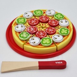 Деревянная пицца для нарезки с аксессуарами Viga Toys