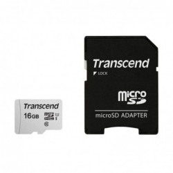 TRANSCEND MEMORY MICRO SDHC 16GB W/ADAP/C10 TS16GUSD300S-A