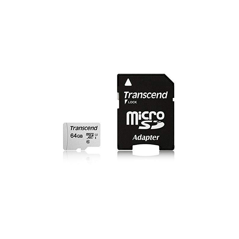 TRANSCEND MEMORY MICRO SDXC 64GB W/ADAPT/UHS-I TS64GUSD300S-A