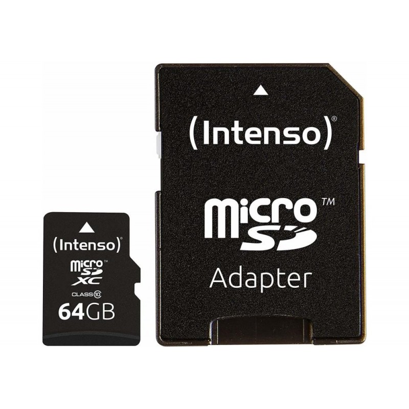 INTENSO MEMORY MICRO SDXC 64GB C10/W/ADAPTER 3413490