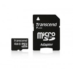 TRANSCEND MEMORY MICRO SDHC 4GB W/ADAPT/CLASS10 TS4GUSDHC10