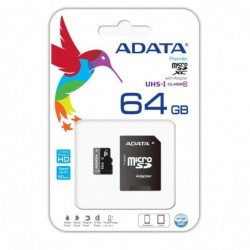 ADATA MEMORY MICRO SDXC 64GB CLASS10/W/AD AUSDX64GUICL10-RA1
