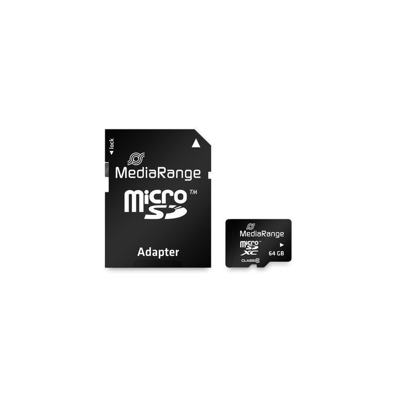 MEDIARANGE MEMORY MICRO SDXC 64GB C10/W/ADAPTER MR955