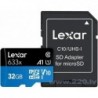 LEXAR MEMORY MICRO SDHC 32GB UHS-I/W/ADAPTER LSDMI32GBB633A