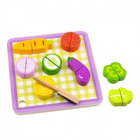 TOOKY TOY Wooden Vegetables Cutting Board 20 pcs.
