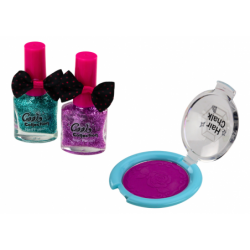 Beauty set for makeup, nail styling, shadows and polishes