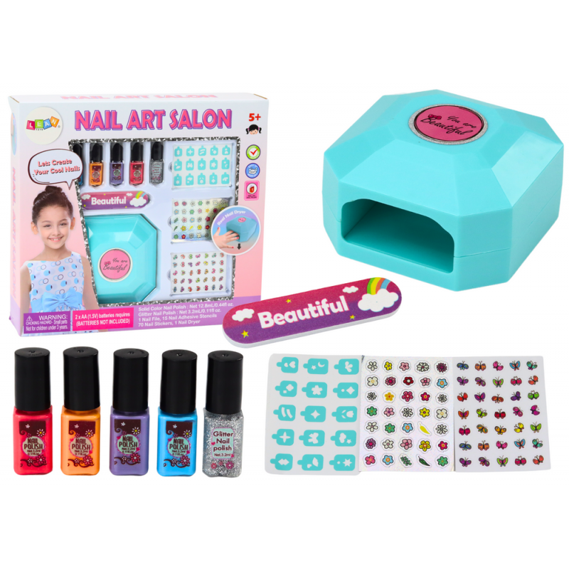 Nail Styling Set Manicure Varnishes Stickers Dryer
